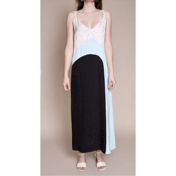 Rachel Comey Womens Morant Maxi Dress Colorblock Lined Sleeveless Size 00 - Picture 1 of 10